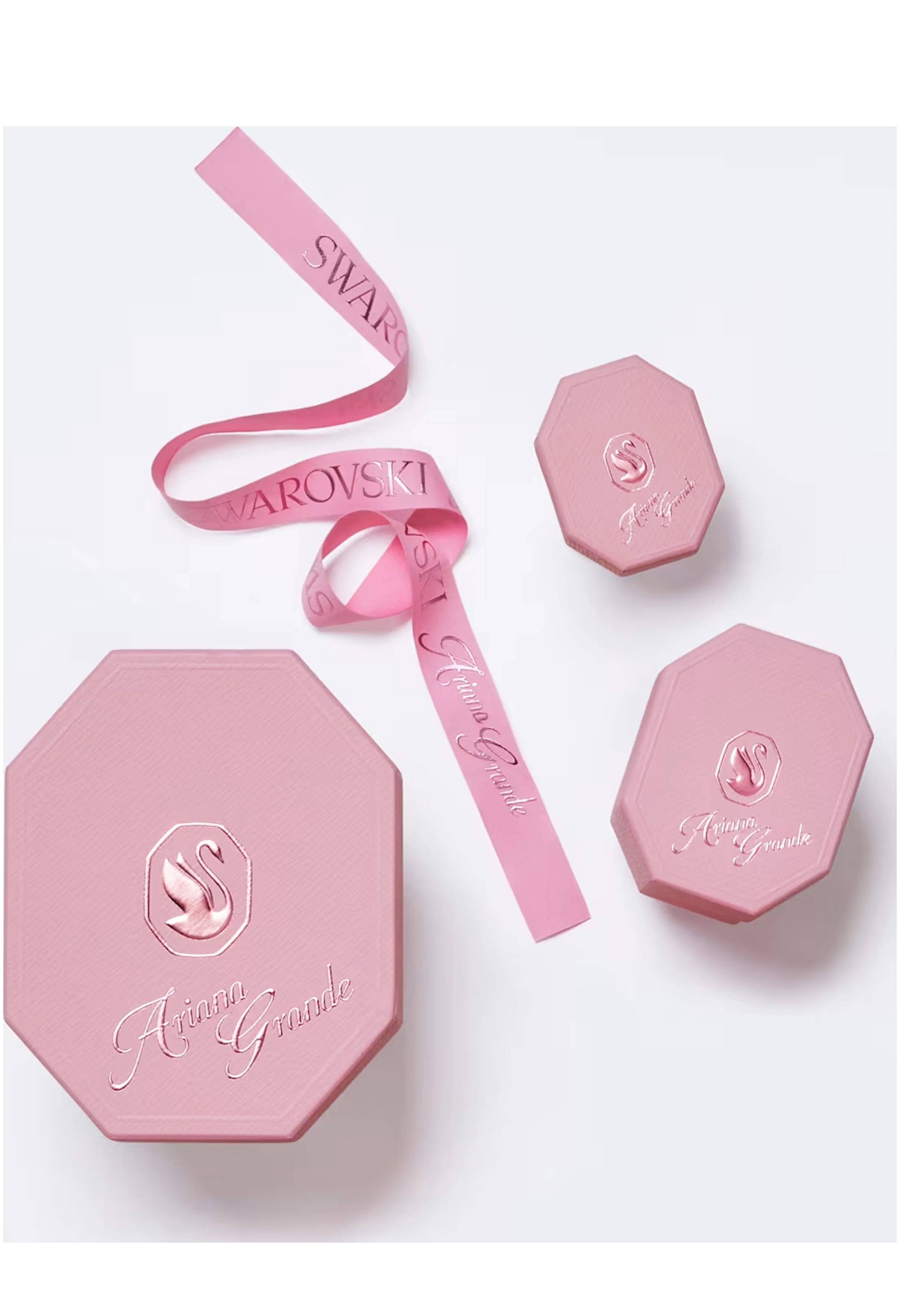 Swarovski Ariana Grande 2025 Capsule Collection: Angelic Heart Stud Earrings Rhodium Plated