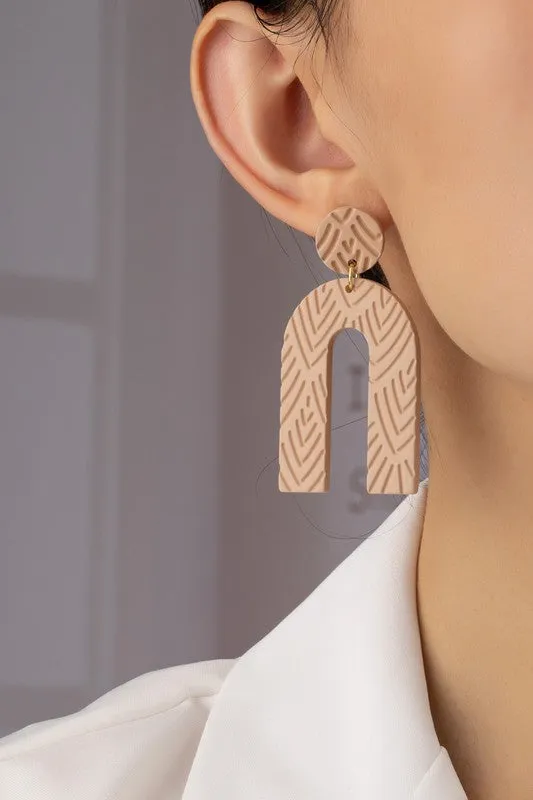 Tan Arch Earrings