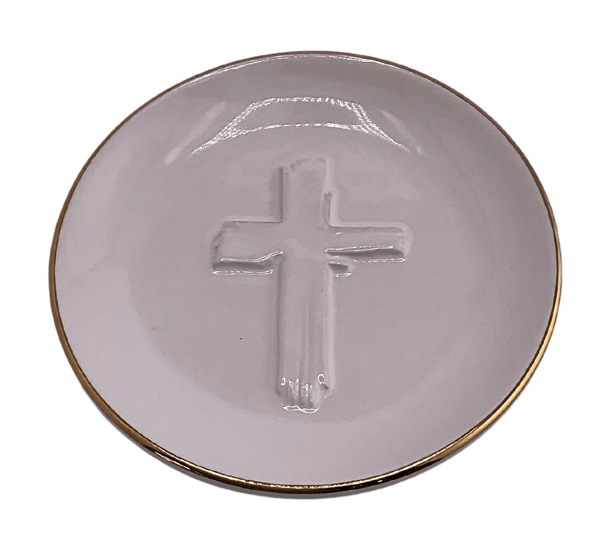 Trinket Dish With Embossed Cross