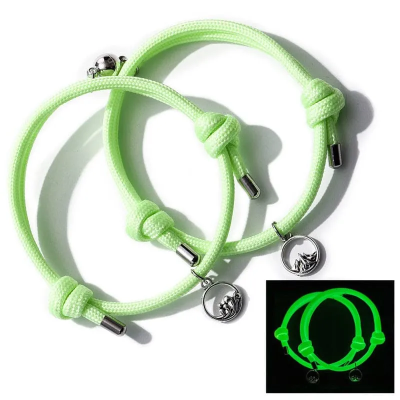Valentines Gifts Luminous Couple Magnetic Bracelets Adjustable Bracelet Jewelry Gift For Couple