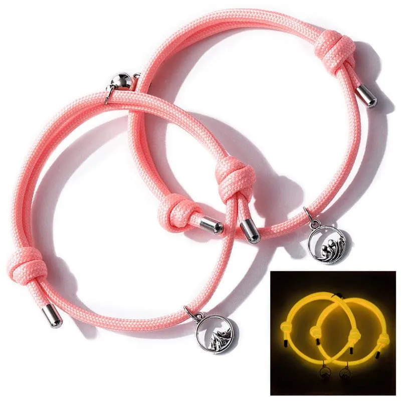 Valentines Gifts Luminous Couple Magnetic Bracelets Adjustable Bracelet Jewelry Gift For Couple
