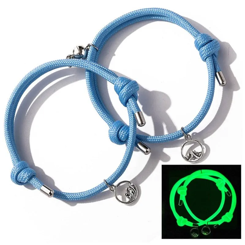 Valentines Gifts Luminous Couple Magnetic Bracelets Adjustable Bracelet Jewelry Gift For Couple