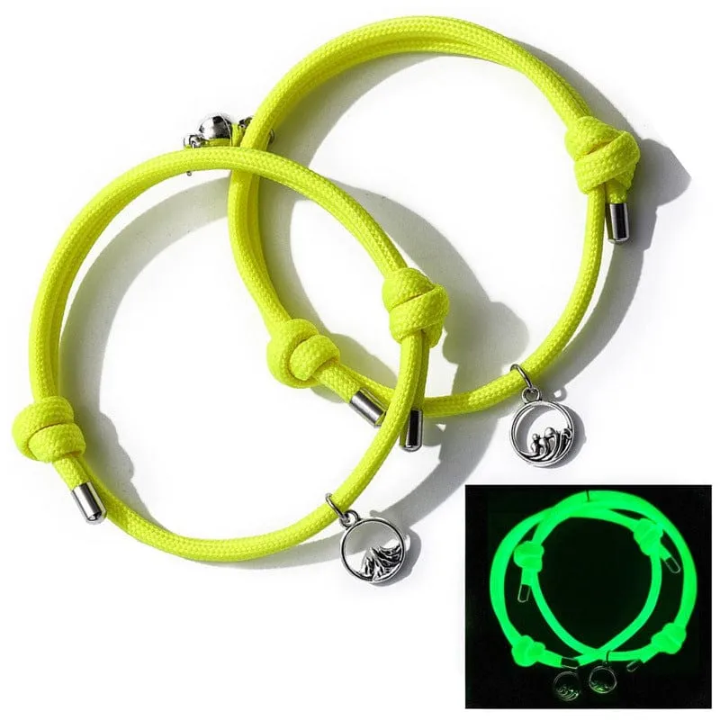 Valentines Gifts Luminous Couple Magnetic Bracelets Adjustable Bracelet Jewelry Gift For Couple