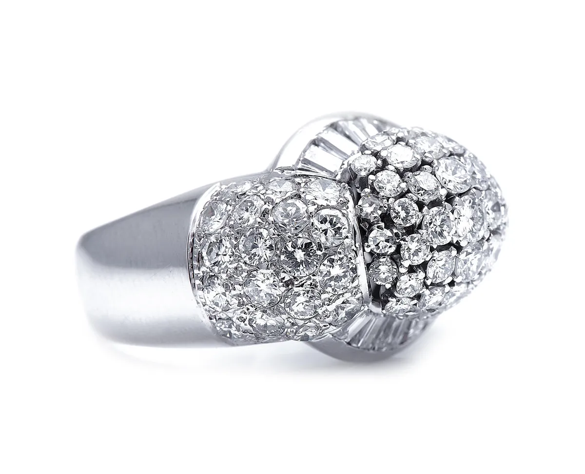 Vintage, 18ct white gold, large diamond ring