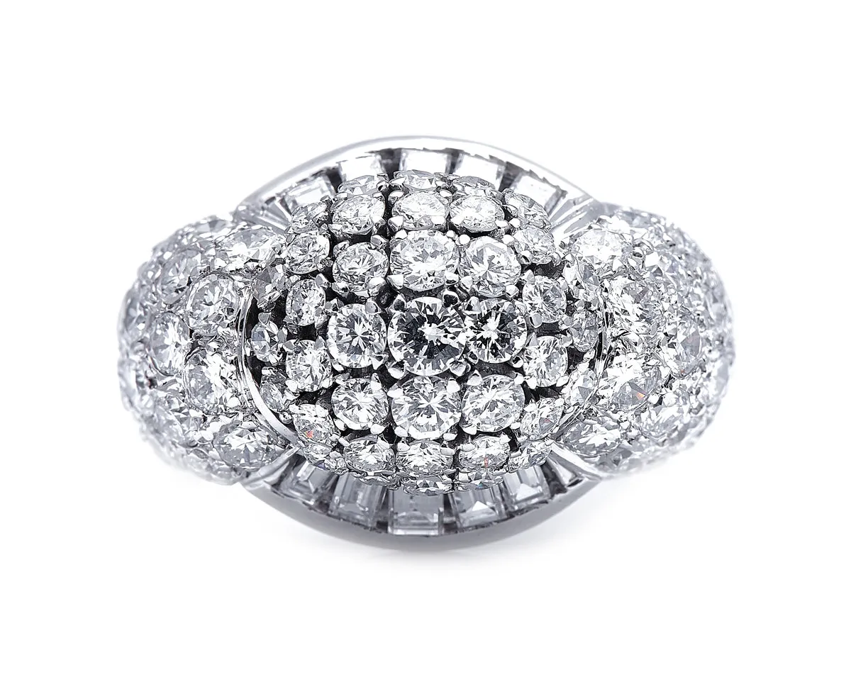 Vintage, 18ct white gold, large diamond ring