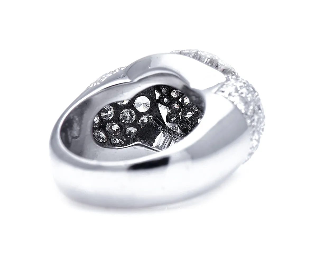 Vintage, 18ct white gold, large diamond ring