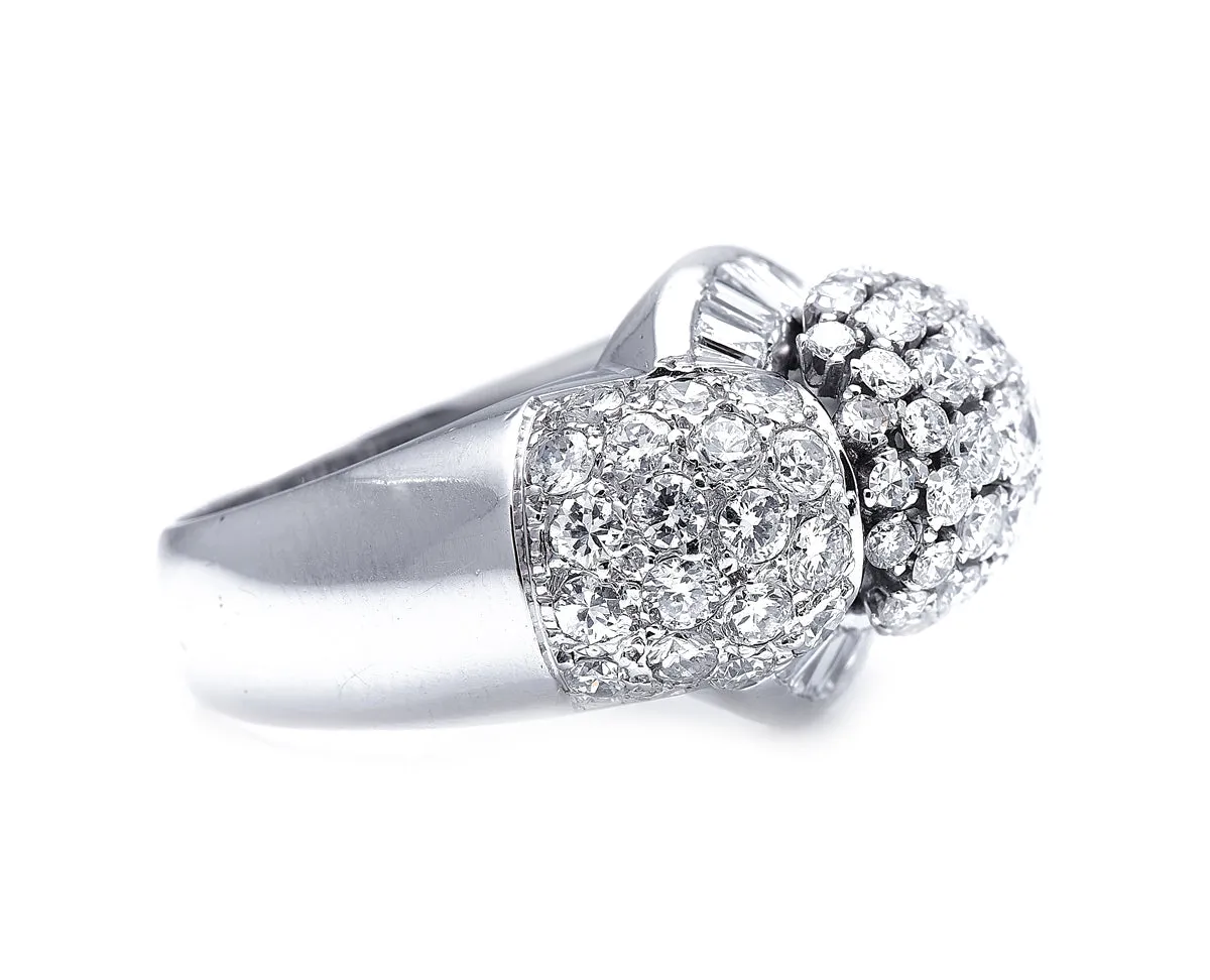 Vintage, 18ct white gold, large diamond ring