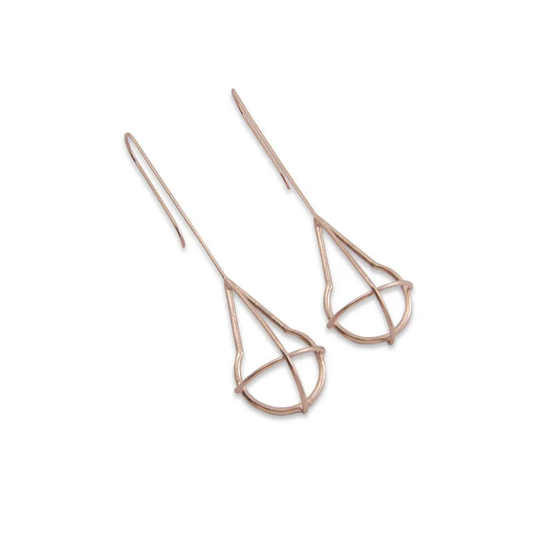 Waterdrop Geometry Rose Gold Drop Earrings