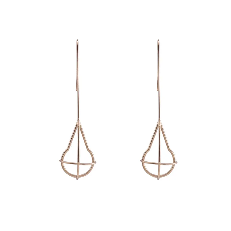 Waterdrop Geometry Rose Gold Drop Earrings