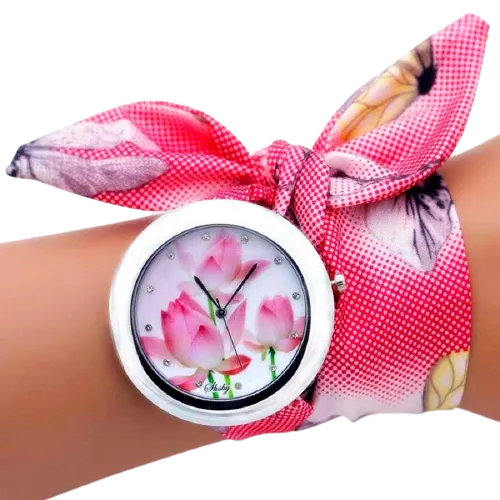 Women Unique New Design Floral Fabric Wrist Watches