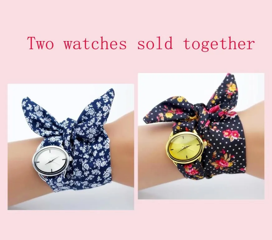 Women Unique New Design Floral Fabric Wrist Watches